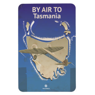 Imán Póster de viaje vintage de Tasmania por aire