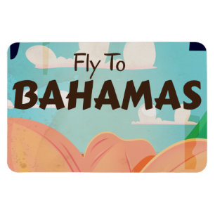 Imán Póster de viaje vintage de The Bahamas Classic