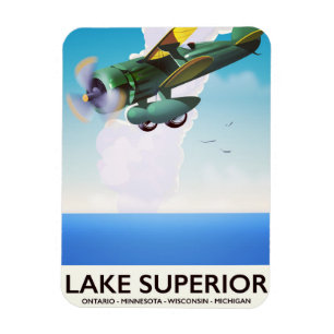 Imán Póster de viaje vintage del lago Superior