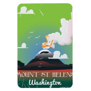 Imán Póster de viaje vintage del Monte St. Helens.