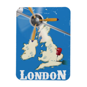 Imán Póster de viaje vintage Londres, Inglaterra