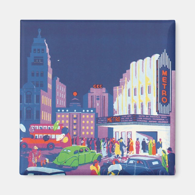 Imán Poster de Viajes Calcutta Vintage (Frente)