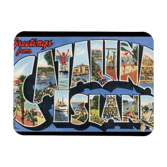 Imán Poster de viajes Catalina Island_Vintage (Horizontal)