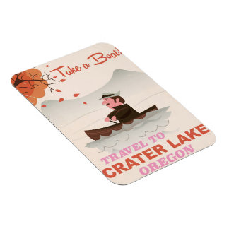 Imán Poster de viajes Crater Lake Oregon Vintage