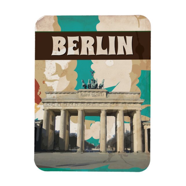 Imán Poster de Viajes de Berlín Vintage (Vertical)