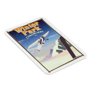 Imán Poster de viajes de cosecha de invierno de Colorad