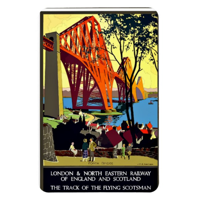 Imán Poster de viajes de época - Inglaterra y Escocia (Vertical)