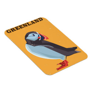 Imán Poster de viajes de Greenland Puffin