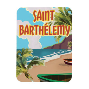 Imán Poster de Viajes de la Isla de San Bartolomé