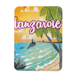 Imán poster de viajes de lanzarote vintage personalizad