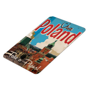Imán Poster de Viajes de Polonia Vintage