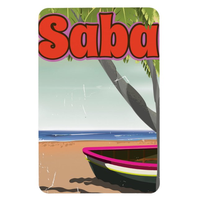 Imán Poster de viajes de Saba. (Vertical)