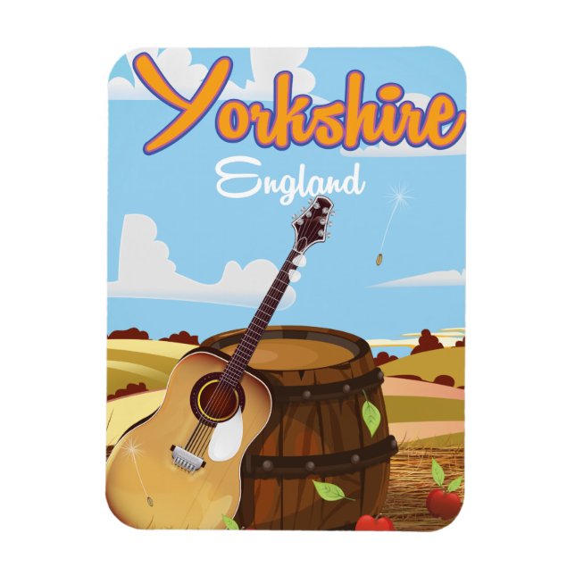Imán Poster de viajes de Yorkshire vintage (Vertical)