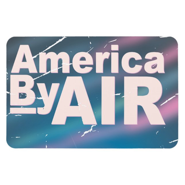 Imán Poster de viajes por aire vintage (Horizontal)