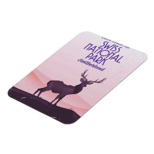 Imán Poster de viajes por el parque nacional suizo