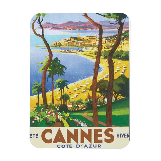 Imán Poster de Viajes por la Costa Azul de Cannes (Vertical)