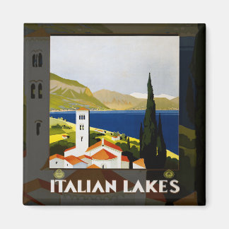 Imán Poster de Viajes por los Lagos de Italia