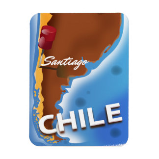 Imán Poster de viajes santiago vintage de Chile