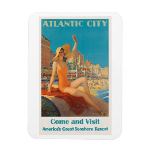 Imán Poster de Viajes Vintage de Atlantic City