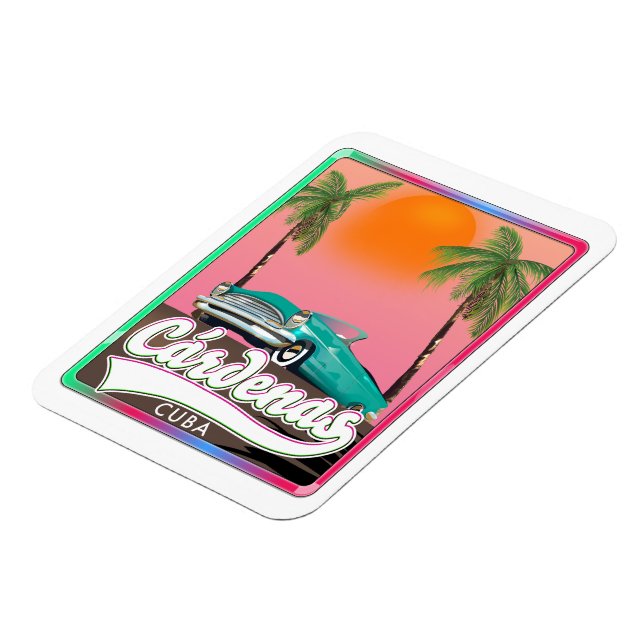 Imán Poster de viajes vintage de Cárdenas Cuba (Lado Izquierdo)