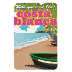 Imán poster de viajes vintage de costa de Valencia