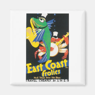 Imán Poster de Viajes Vintage de East Coast Frolics