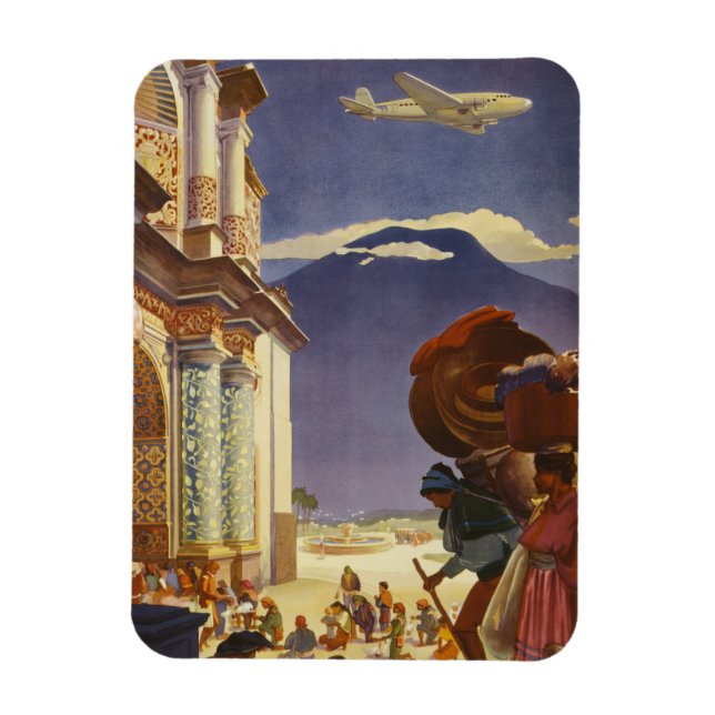 Imán Poster De Viajes Vintage De Guatemala (Vertical)