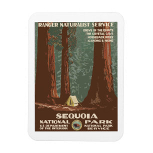 Imán Poster de Viajes Vintage de Sequoia National Park 