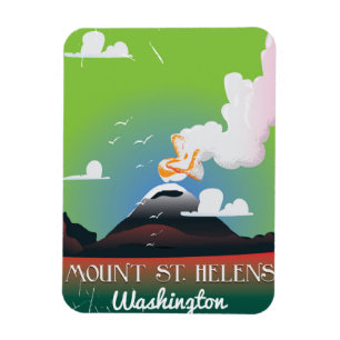 Imán Poster de viajes vintage del Monte St. Helens.