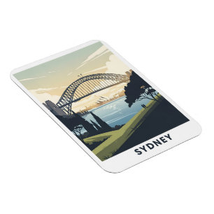 Imán Poster de Viajes Vintage del Puerto de Sydney
