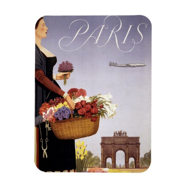 Imán Poster De Viajes Vintage, París Vía Constellation (Vertical)