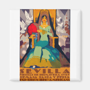 Imán poster de viajes vintage seville spain