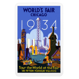 Imán poster de Viajes Vintage World's Fair Chicago, 193