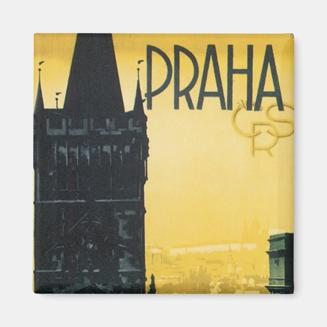 Imán Poster de Vintage Praha (Frente)