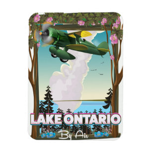 Imán poster de vuelo norteamericano del lago Ontario