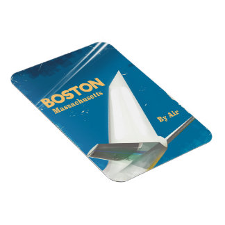 Imán Poster de vuelo vintage de Boston Massachusetts