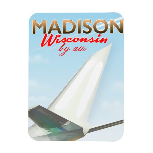 Imán Póster de vuelo vintage de Madison Wisconsin EE. U (Vertical)