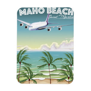 Imán Poster del avión Maho Beach Saint Martin