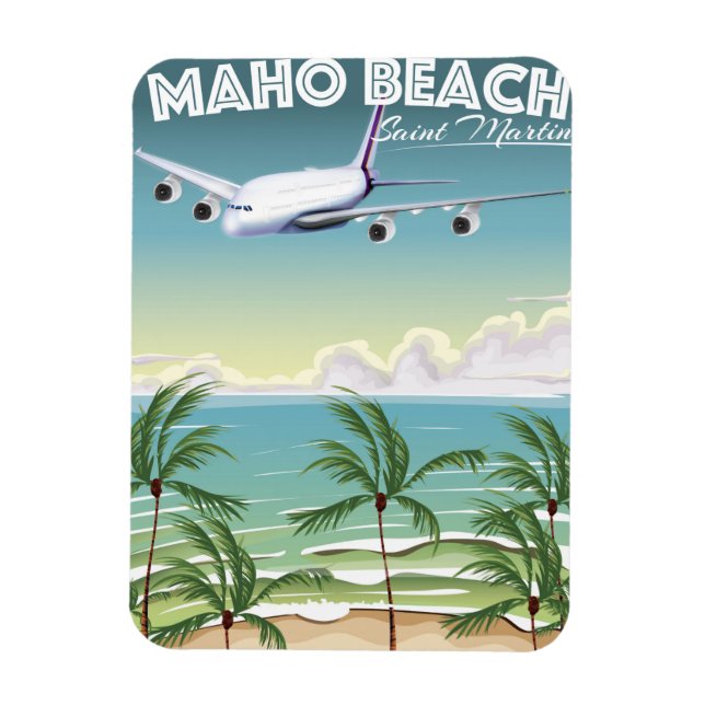 Imán Poster del avión Maho Beach Saint Martin (Vertical)