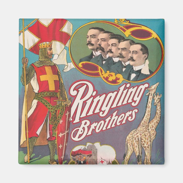 Imán Poster del circo de los hermanos de la ringling de (Frente)