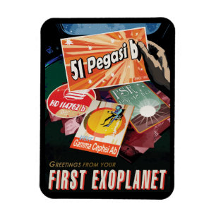 Imán Poster del espacio retro-Exoplanet Discovery 51 Pe