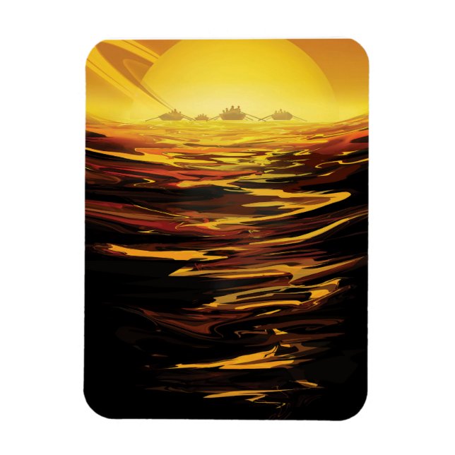 Imán Poster del Espacio Retro - La Luna más grande de S (Vertical)