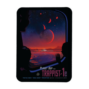 Imán Poster del espacio retro - Los espectadores observ