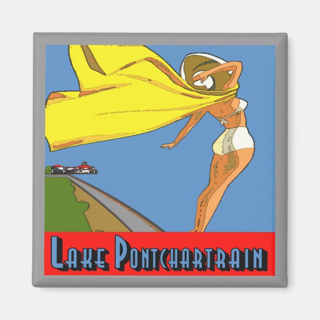 Imán Poster del lago Pontchartrain (Frente)