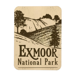 Imán Poster del Parque Nacional Retro Exmoor