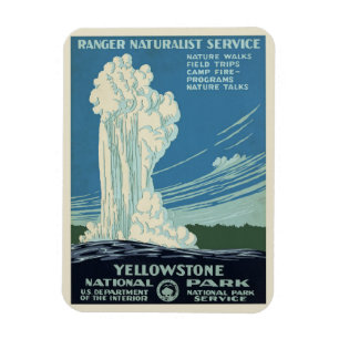 Imán Poster del Parque Yellowstone Vintage