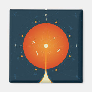 Imán Poster del reloj atómico del espacio profundo, ver