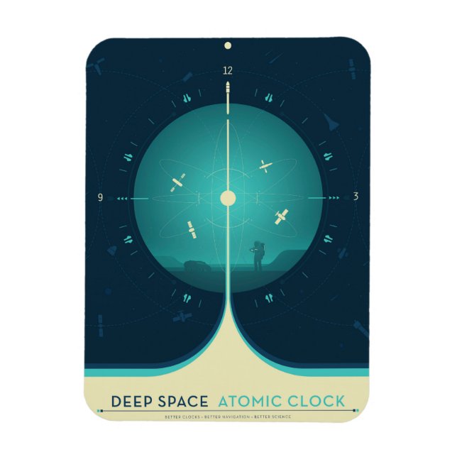 Imán Poster del reloj atómico del espacio profundo, ver (Vertical)