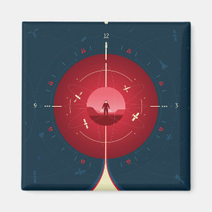 Imán Poster del reloj atómico del espacio profundo, ver