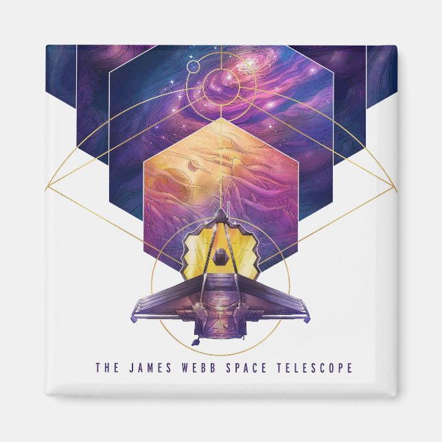 Imán Poster del Telescopio Espacial James Webb. (Frente)